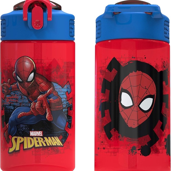 Marvel Spider-Man Red and Blue Bottle with Pop Up Straw Design by Zak Designs - Picture 1 of 7